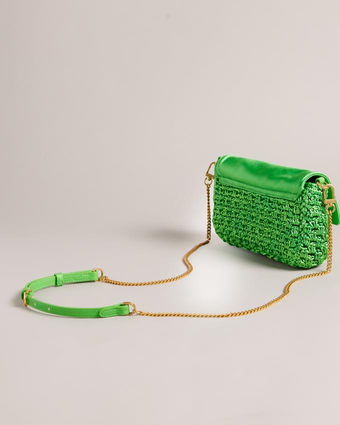 Sac Crossbody Ted Baker Satin Crochet Vert Femme | UQO-43421993